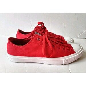 Converse Chuck Taylor Ox II Shoes Men's 11.5 Lunarlon Red Low Top Sneakers